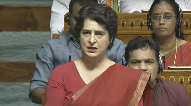 "संसद में पहलगाम हमले को लेकर बोलतीं प्रियंका गांधी वाड्रा"