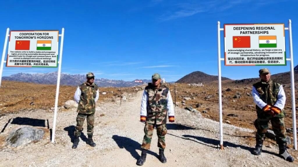 India-China border tensions friendship signboards and soldiers in Arunachal Pradesh LAC region.
